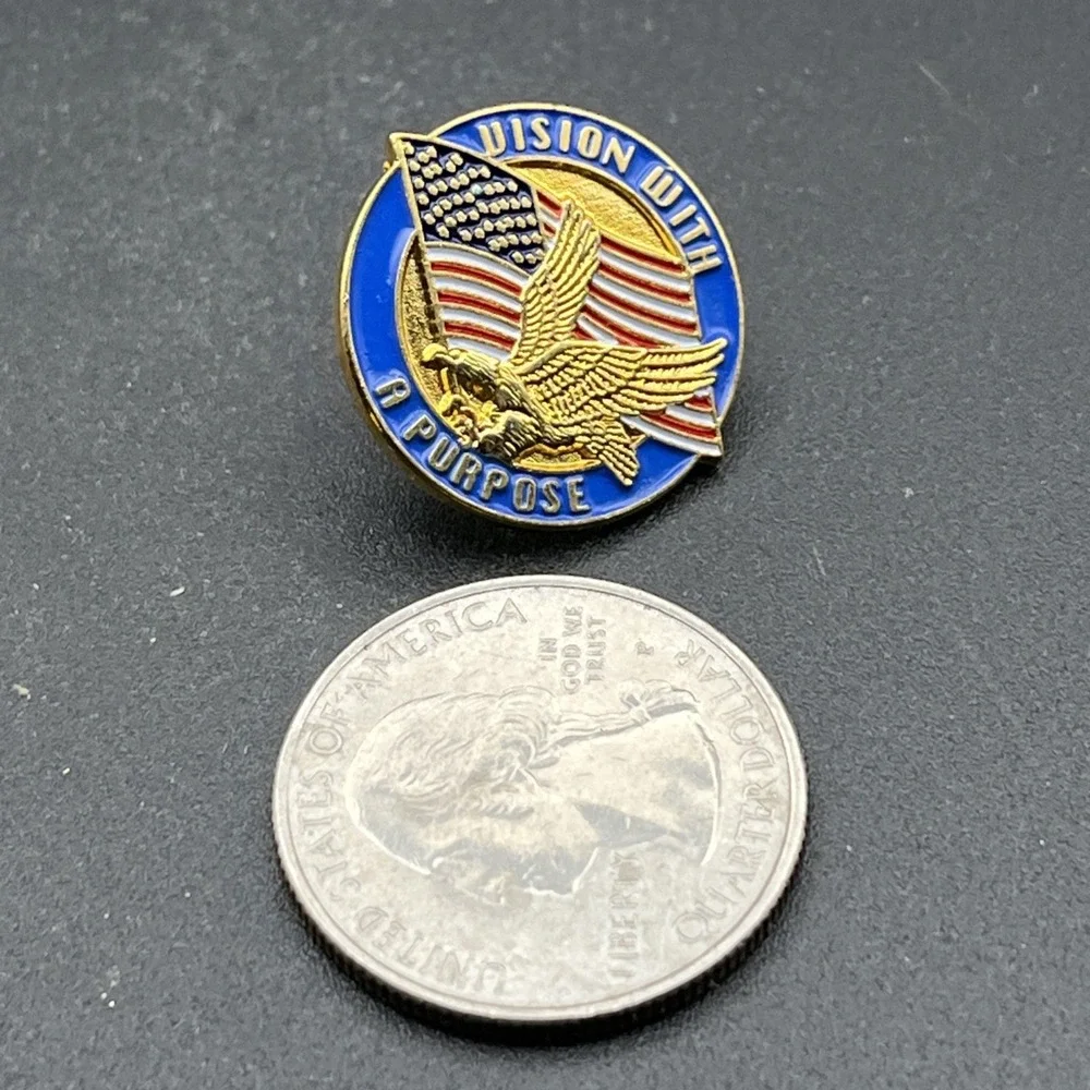 Vision‎ With A Purpose American Flag Bald Eagle Lapel Hat Pin